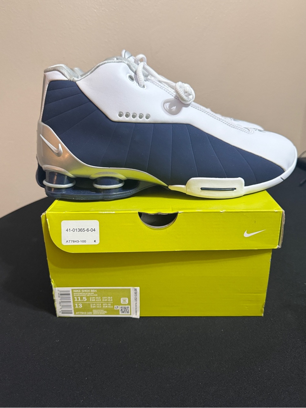 Nike Men’s Shox BB4 White and Navy